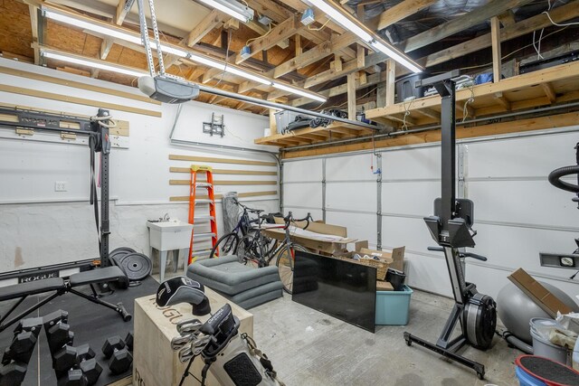 garage featuring sink