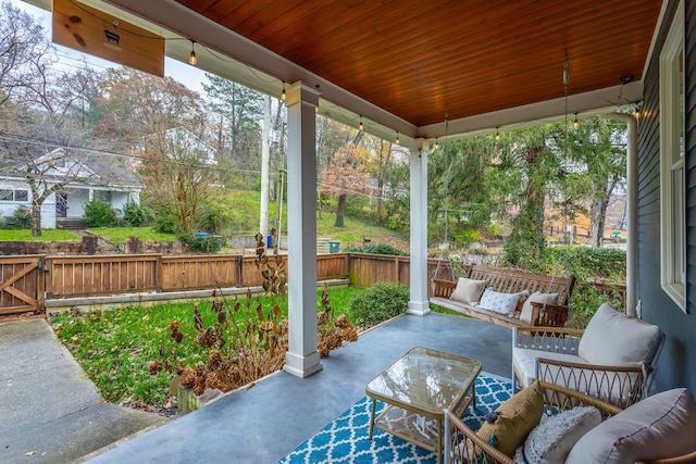 view of patio / terrace featuring covered porch