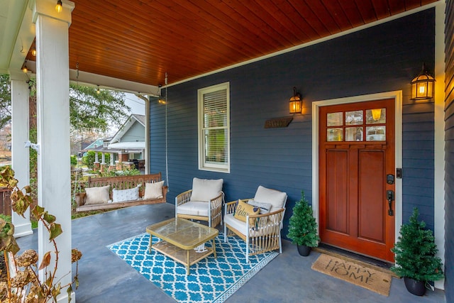 view of patio with a porch