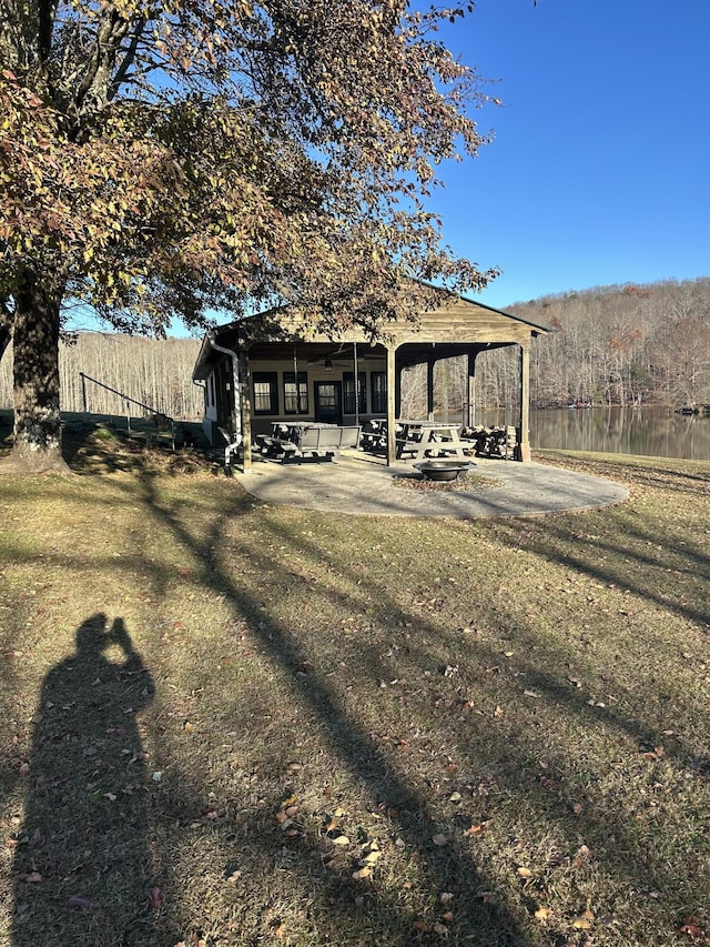 view of yard with a patio and a gazebo