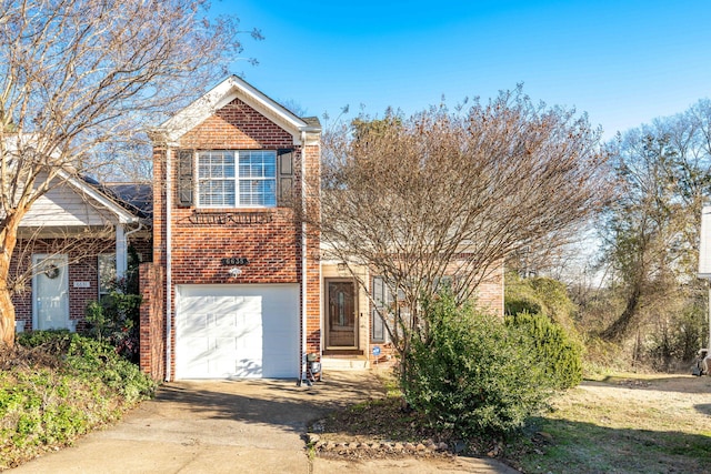 front facade with a garage