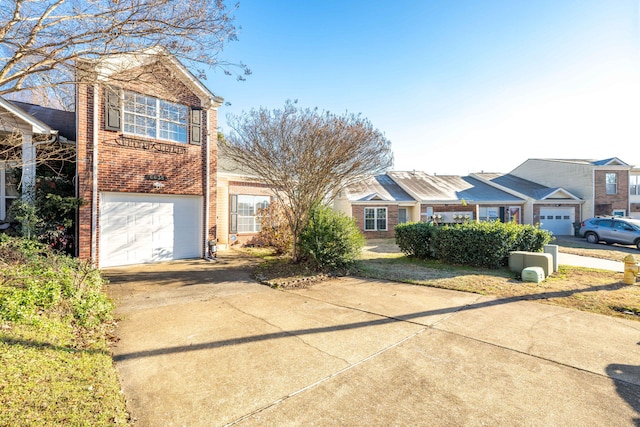 view of front property with a garage