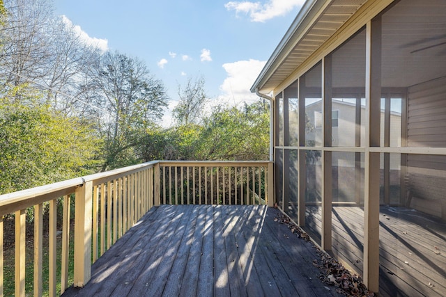 deck featuring a sunroom