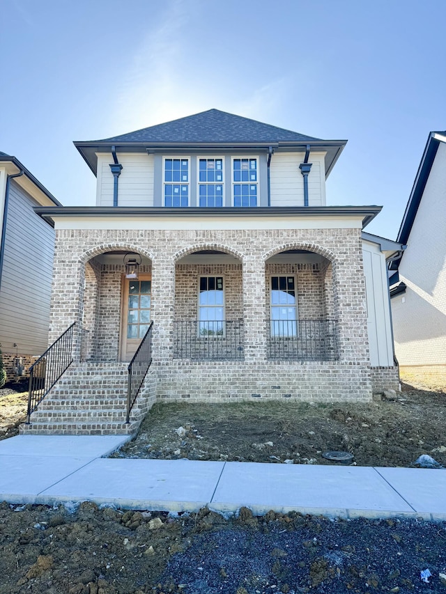 view of front facade featuring covered porch