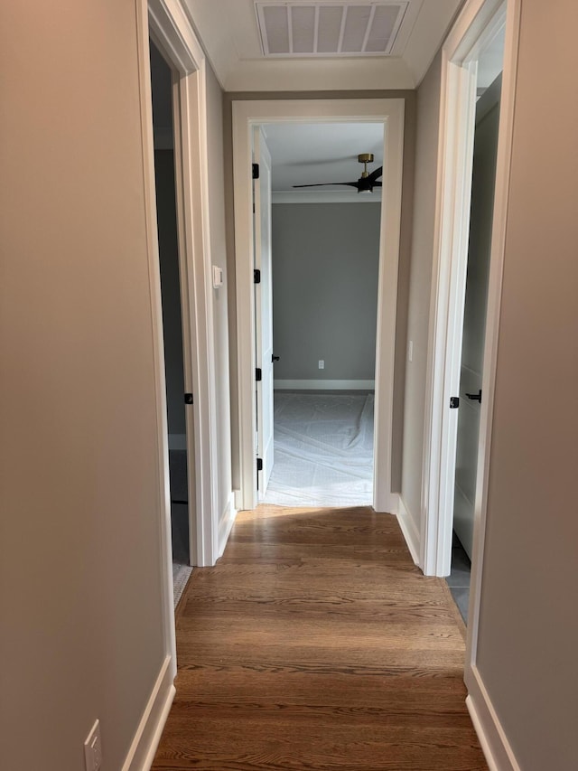9418 Haviland Way, Ooltewah, TN 37363 - hallway with dark wood finished floors and baseboards