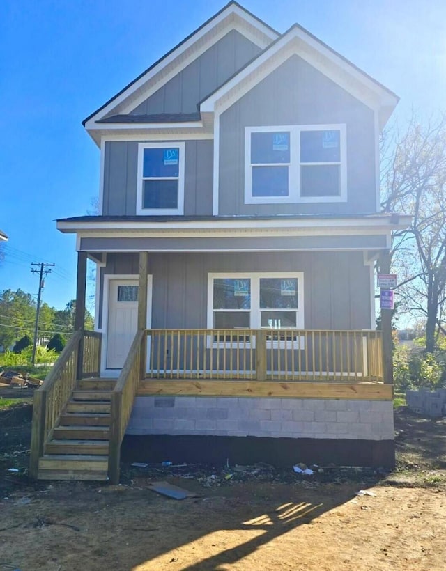 view of front of home with a porch