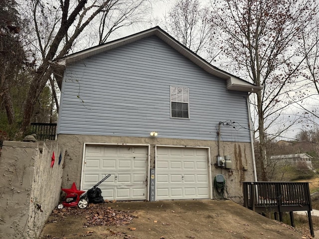 view of garage