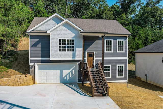 view of front of property featuring a garage