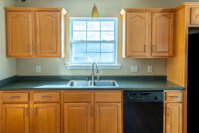 kitchen featuring black dishwasher and sink