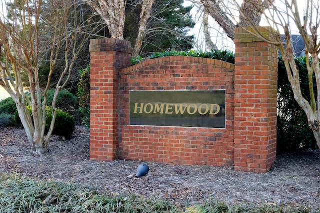 view of community sign