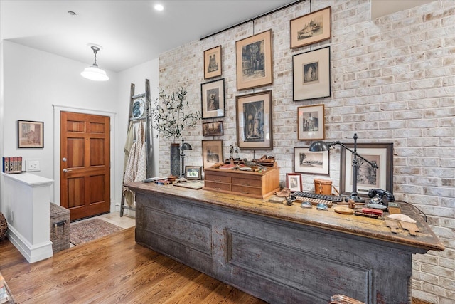 interior space with light hardwood / wood-style floors