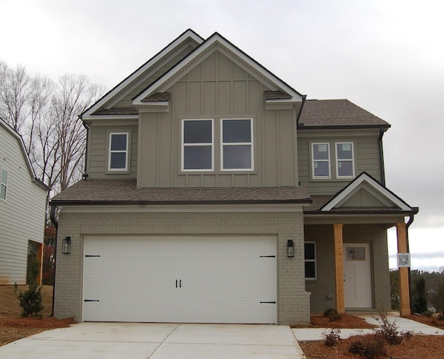 craftsman inspired home featuring a garage