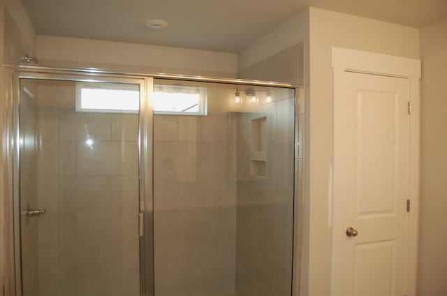 bathroom featuring walk in shower