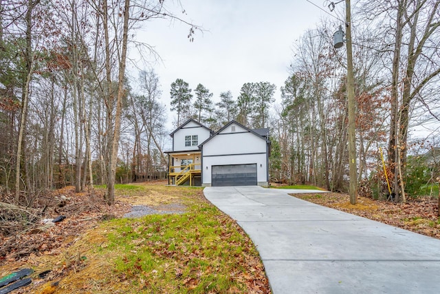 view of front of house with a garage