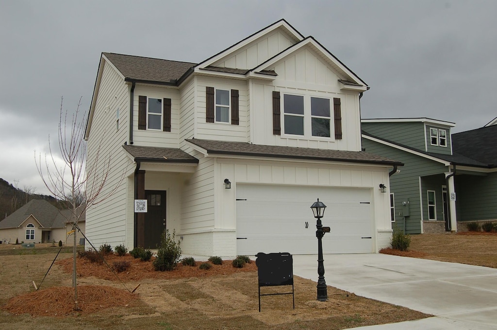 craftsman inspired home featuring a garage