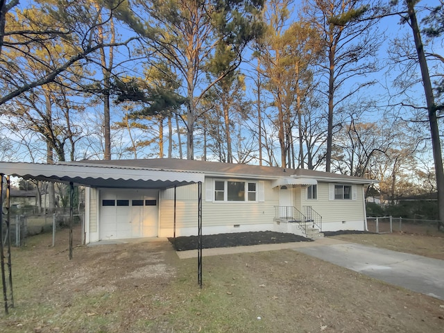 view of front facade with a carport