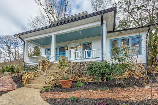 view of front of home with a porch