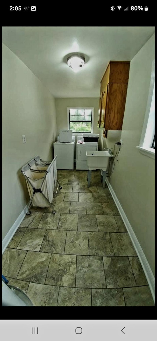 washroom with cabinets