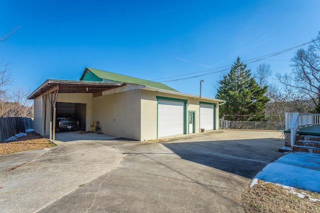 view of garage