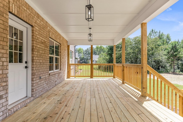 deck with covered porch