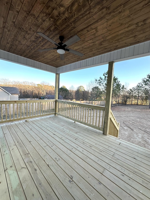 deck featuring ceiling fan