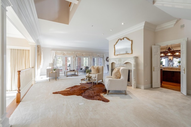 interior space featuring ornamental molding