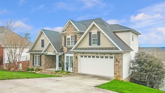 view of front of house with a garage