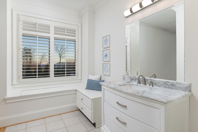 bathroom featuring tile patterned floors and vanity