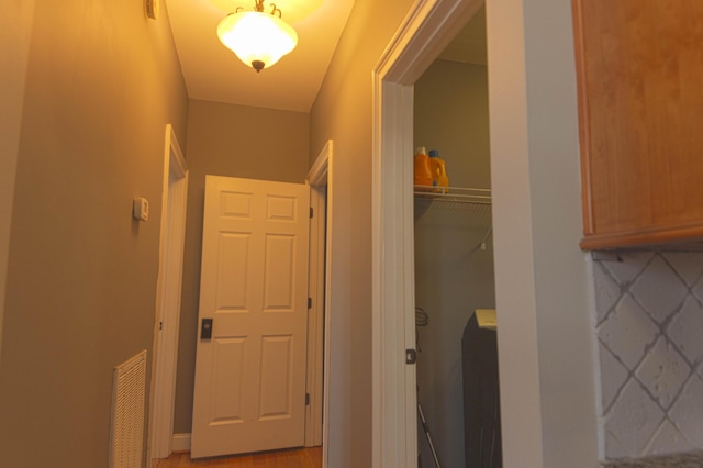 hall featuring light hardwood / wood-style flooring