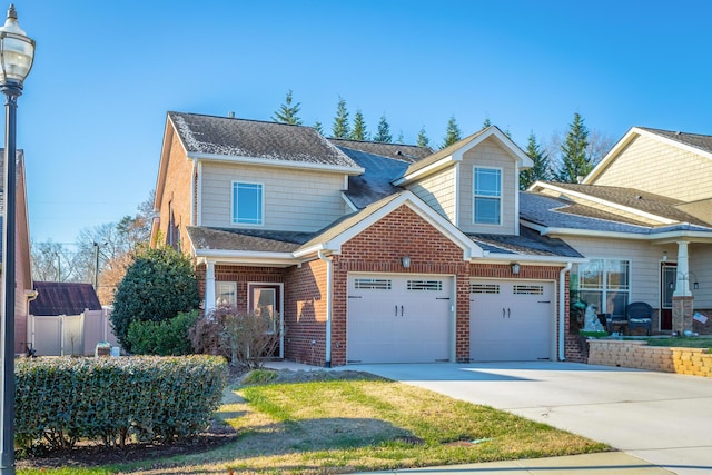 craftsman house with a garage