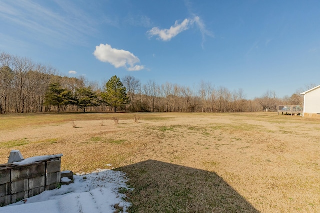 view of yard with a rural view