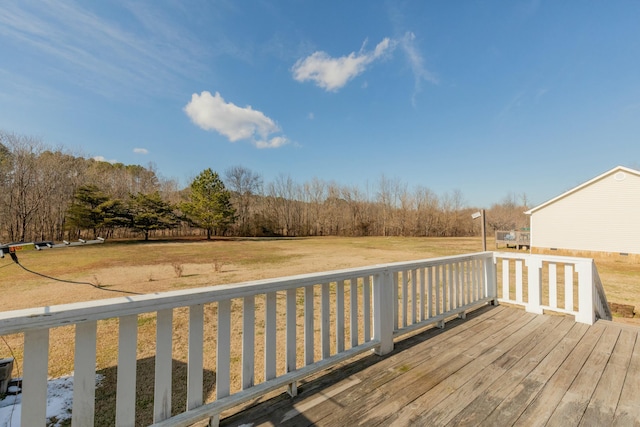 deck with a lawn