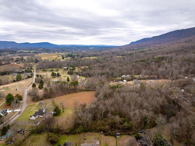 aerial view with a mountain view