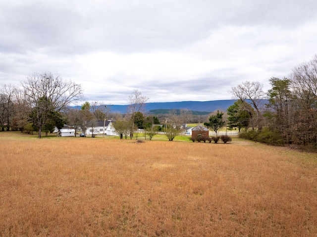 view of yard with a mountain view