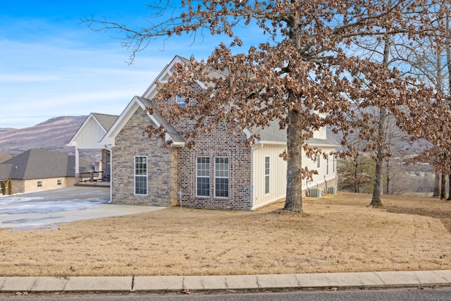 view of property with a front lawn