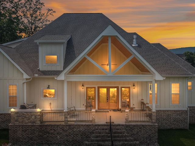 300 Skyhigh Dr, Dunlap, TN 37327 - back of house featuring board and batten siding, a shingled roof, and a porch