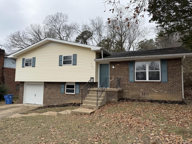 tri-level home featuring a garage