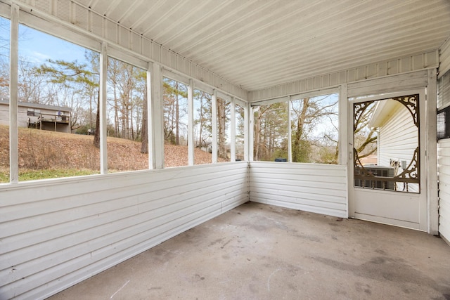 view of unfurnished sunroom