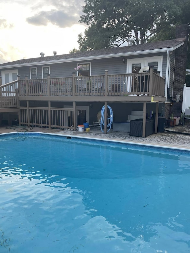 view of pool featuring a deck