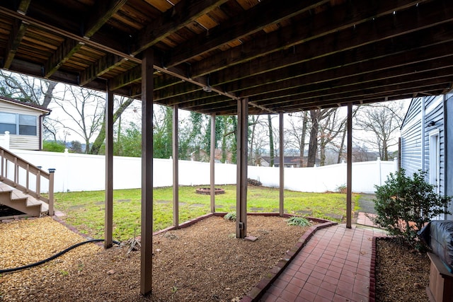 view of patio / terrace with a water view