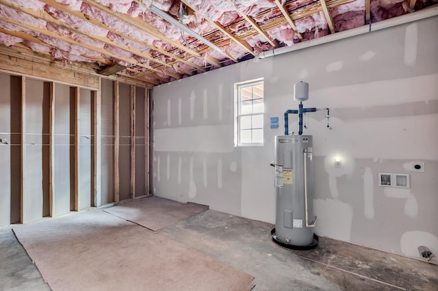 basement with water heater