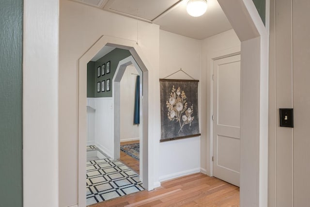 hall featuring light hardwood / wood-style floors