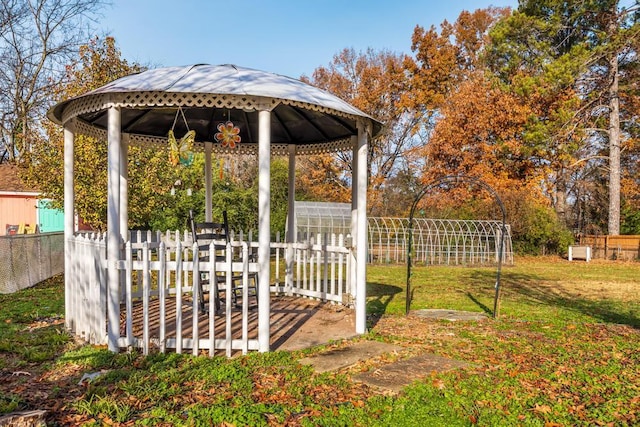 view of yard with a gazebo