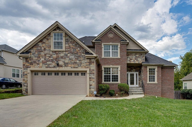 view of front of house with a front lawn