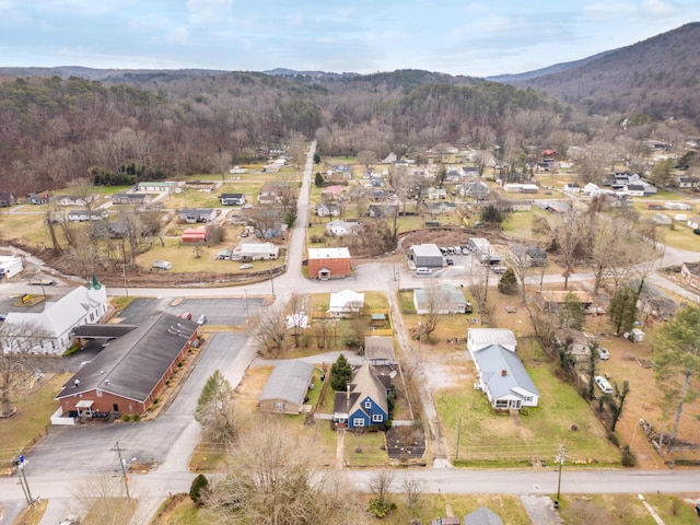 bird's eye view with a mountain view