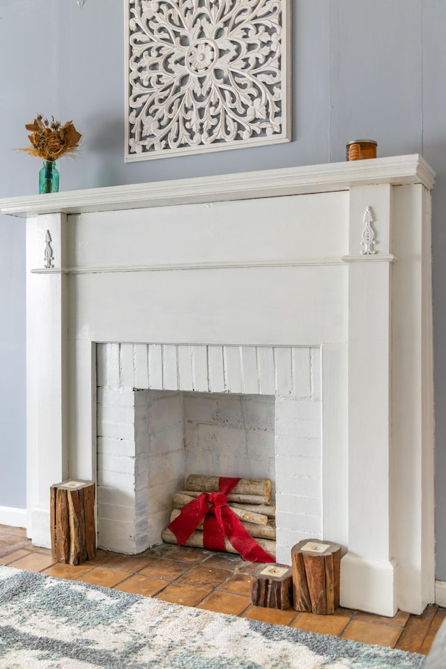 details with a fireplace