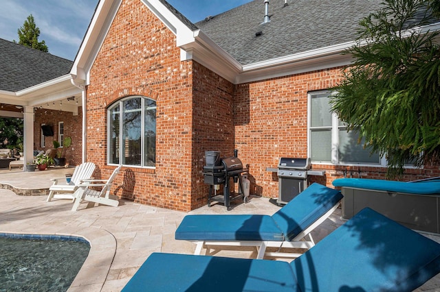 view of patio featuring area for grilling