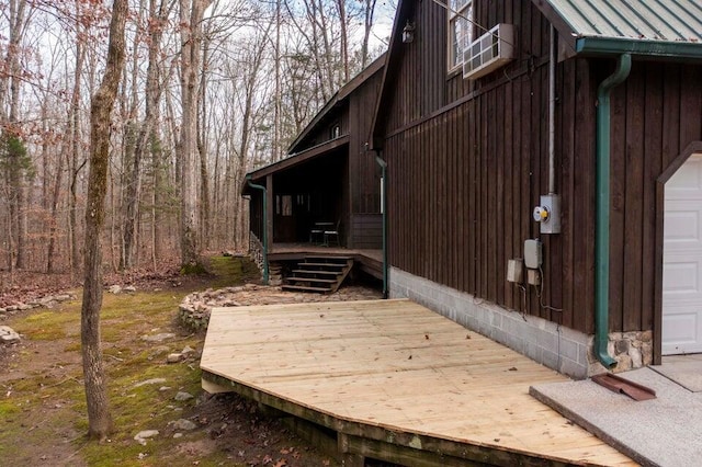 exterior space featuring a wooden deck