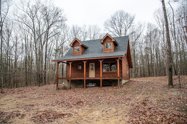 view of front of home featuring covered porch