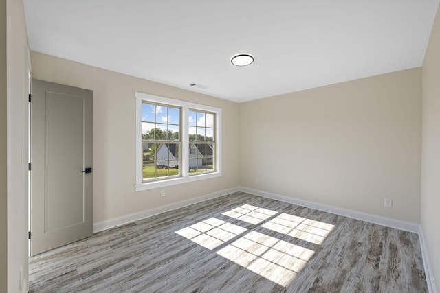 empty room featuring light wood-type flooring